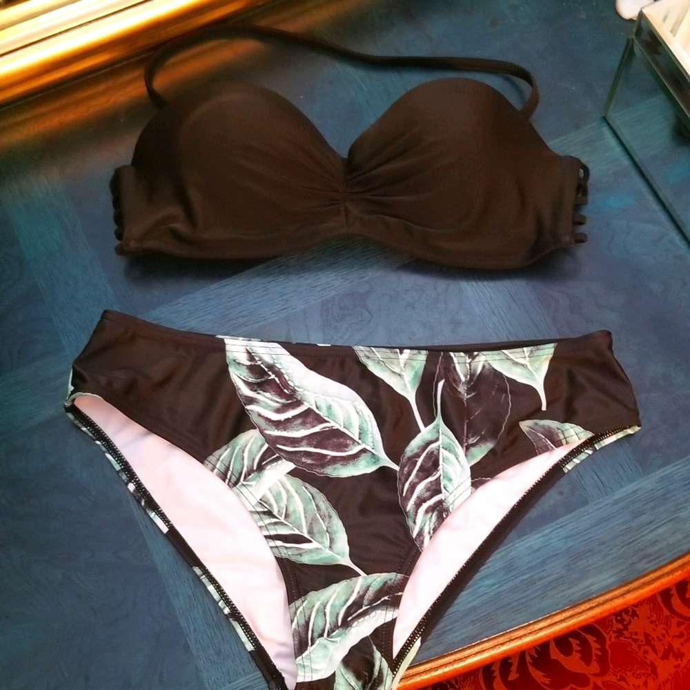 Strappy Palm Leaf Bikini